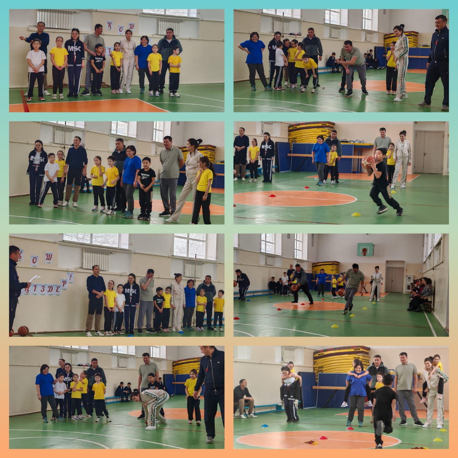 "Бала, ұстаз, ата-ана"  тақырыбында өткен спорт сайысы. Мұғалім Сарсенбиев Е